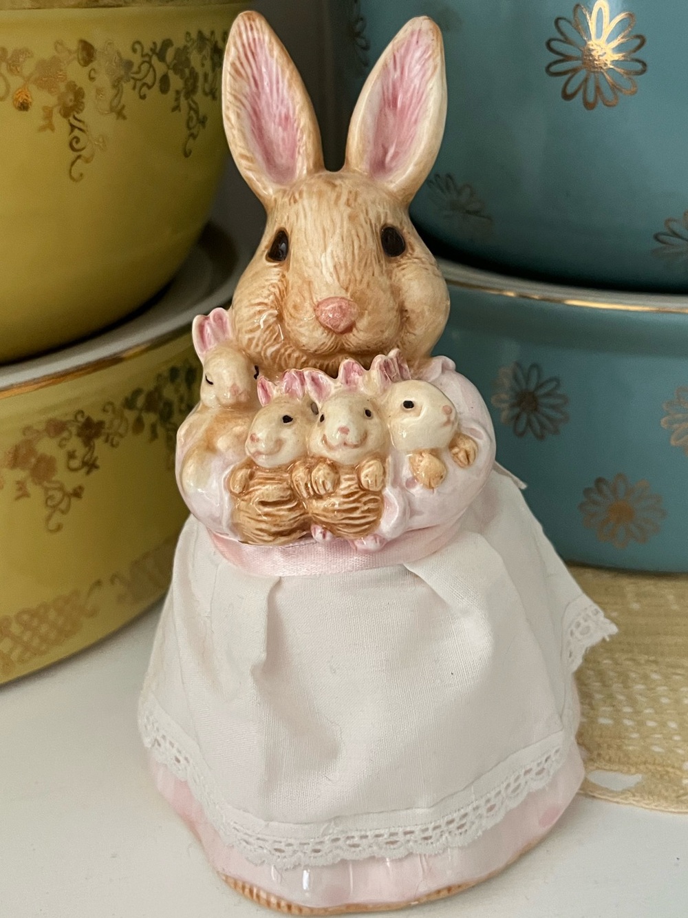 Vintage Schmid Beatrix Potter Musical Figurine of Mrs. Rabbit